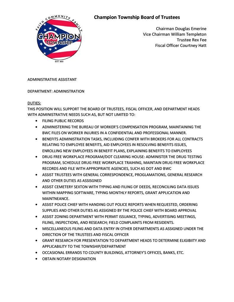 Admin Assist Job