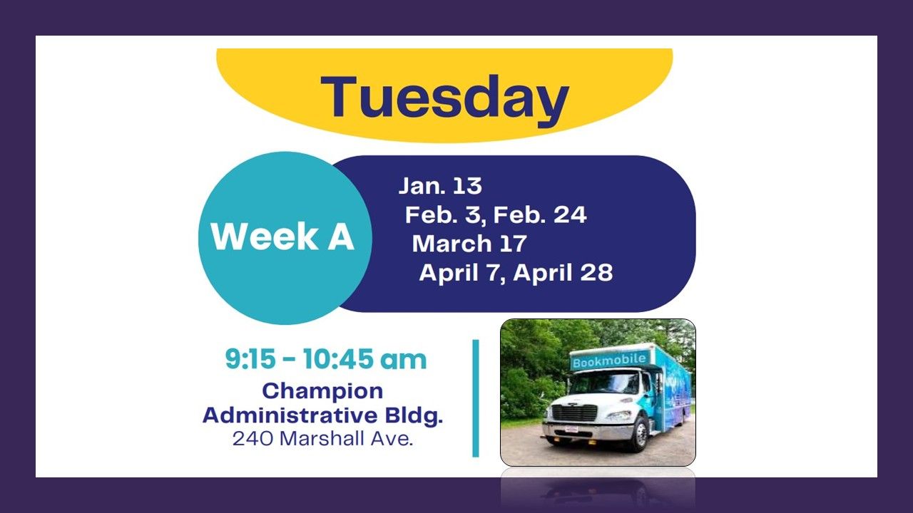 Bookmobile Spring 2026 Dates Flyer
