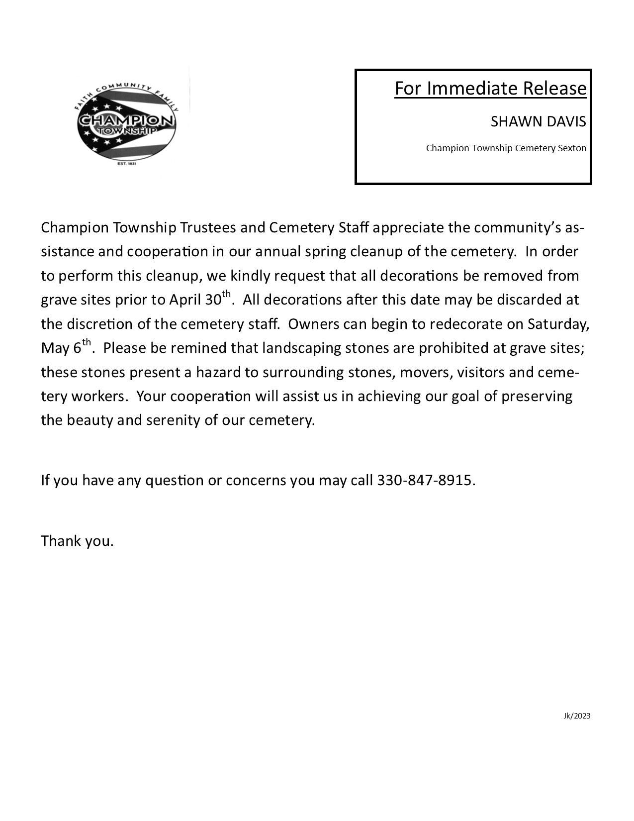 Cemetery Clean-Up