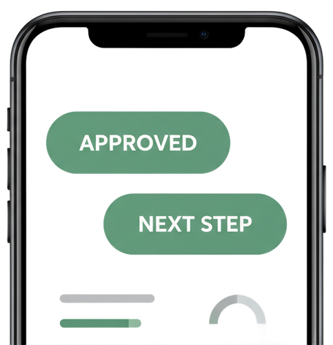 A smartphone screen displaying a green