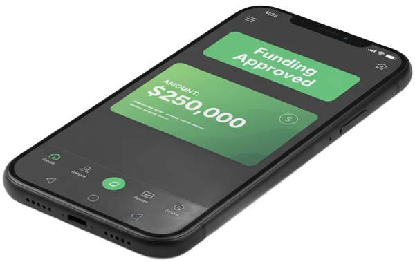 A smartphone screen displaying a green card that says