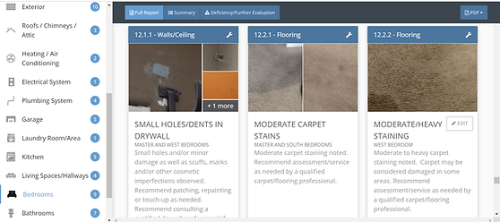 A screenshot of a website showing different types of carpets