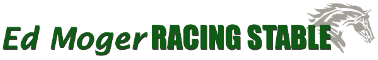 Ed Moger Racing Stable A logo for ed moger racing stable with a horse on it
