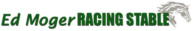 Ed Moger Racing Stable A logo for ed moger racing stable with a horse on it
