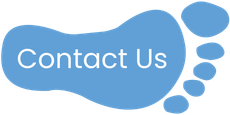 Blue “Contact Us” button with a white footprint design