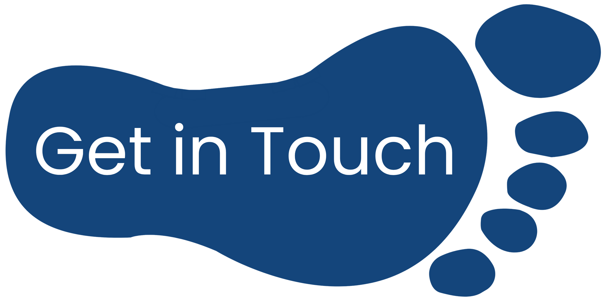 Blue “Get in Touch” button with white text and paw print design