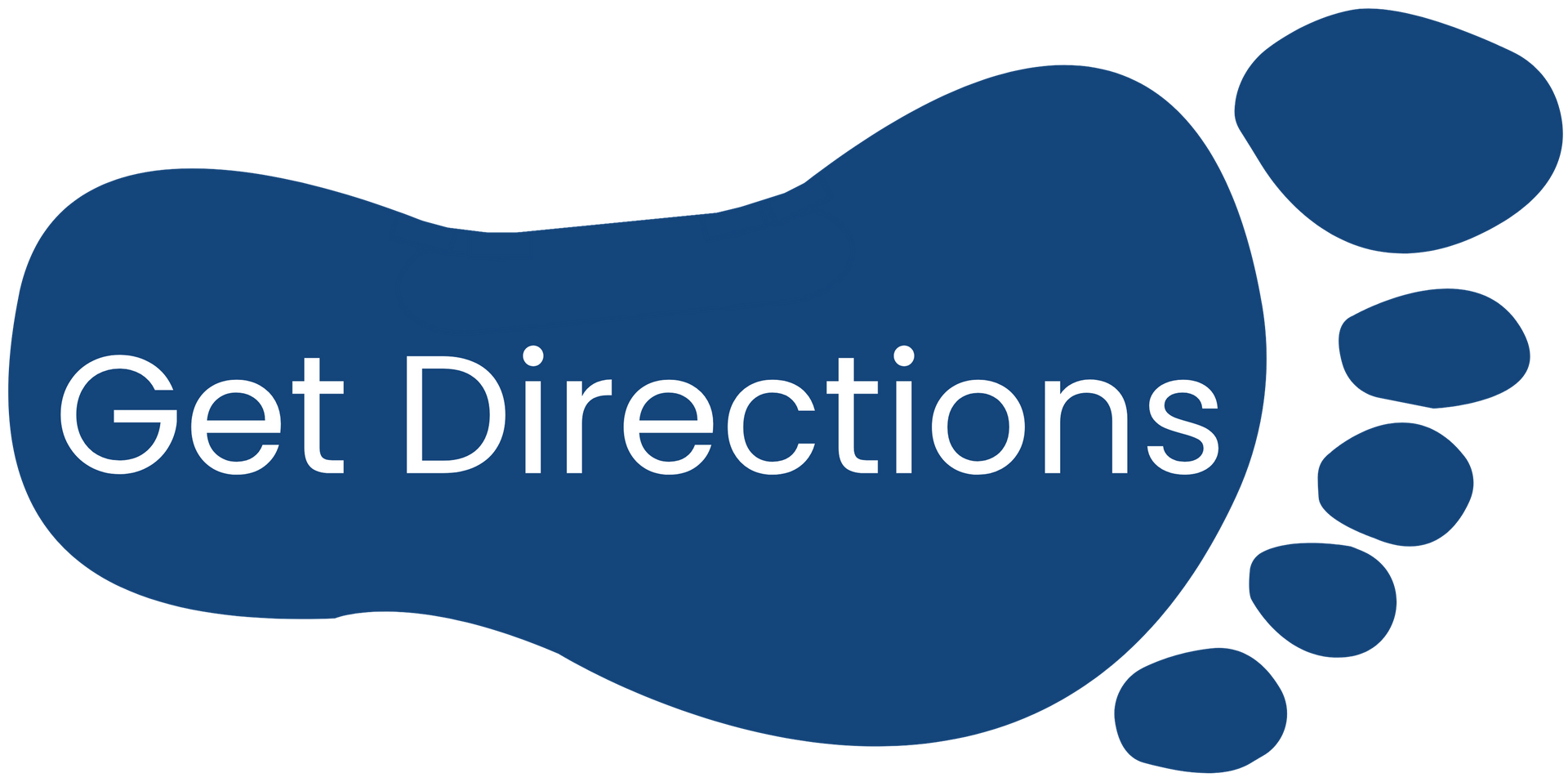 Blue “Get Directions” button with a white footprint icon