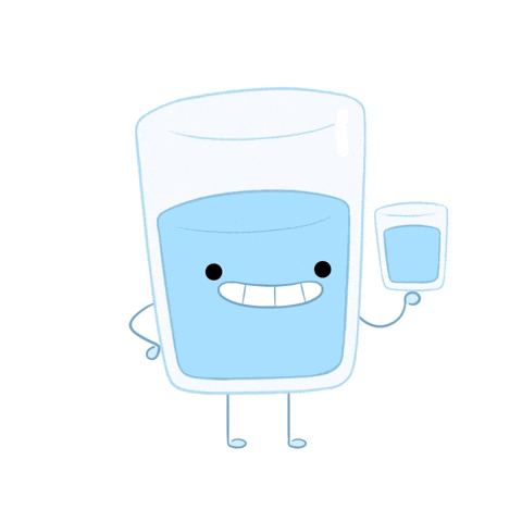 Glass of water, drinking a glass of water