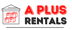 APLUS RENTALS logo with red and black text and a small house icon with stacked boxes