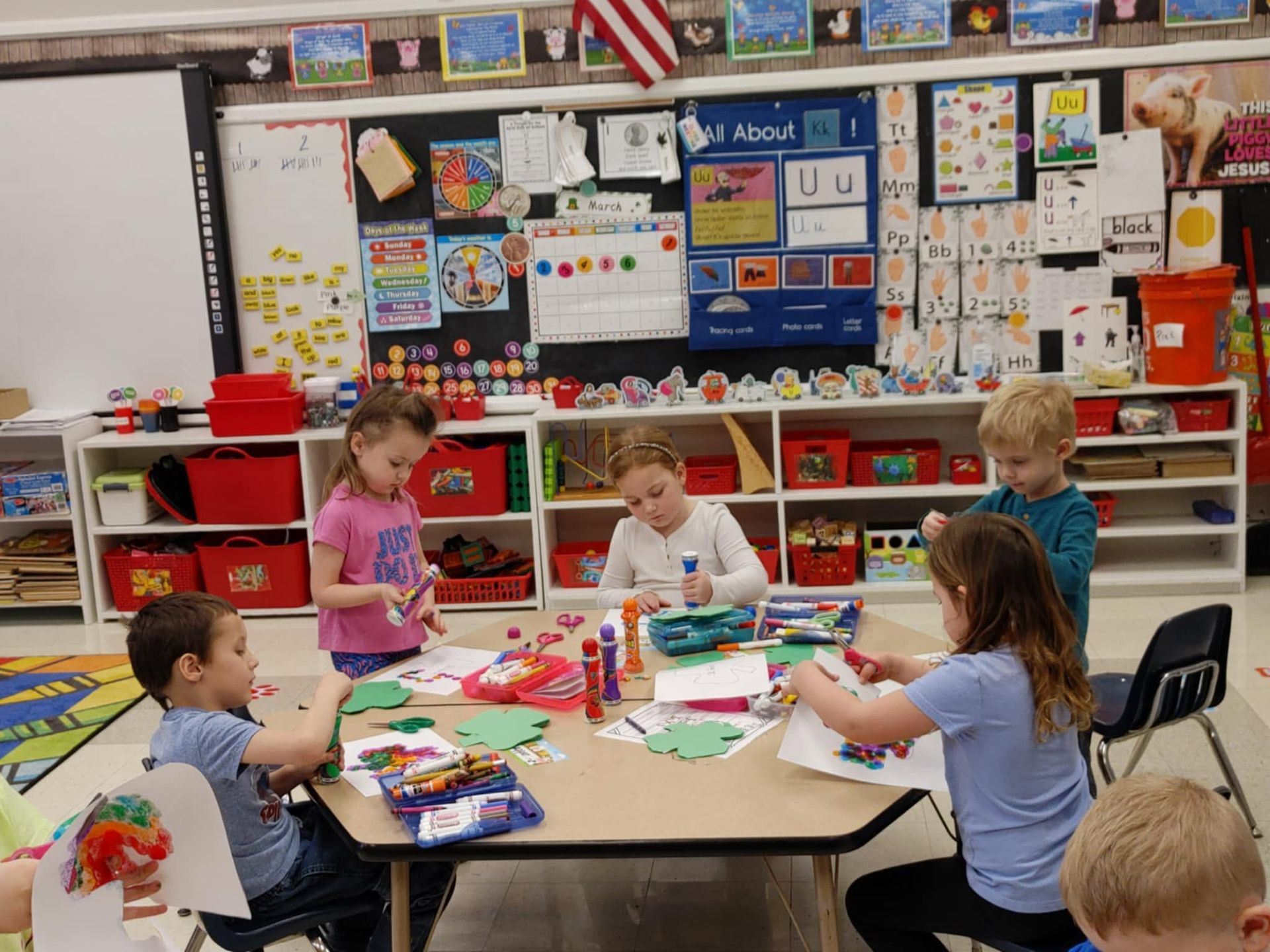 Preschool students learning at St. Rose of Lima Catholic School