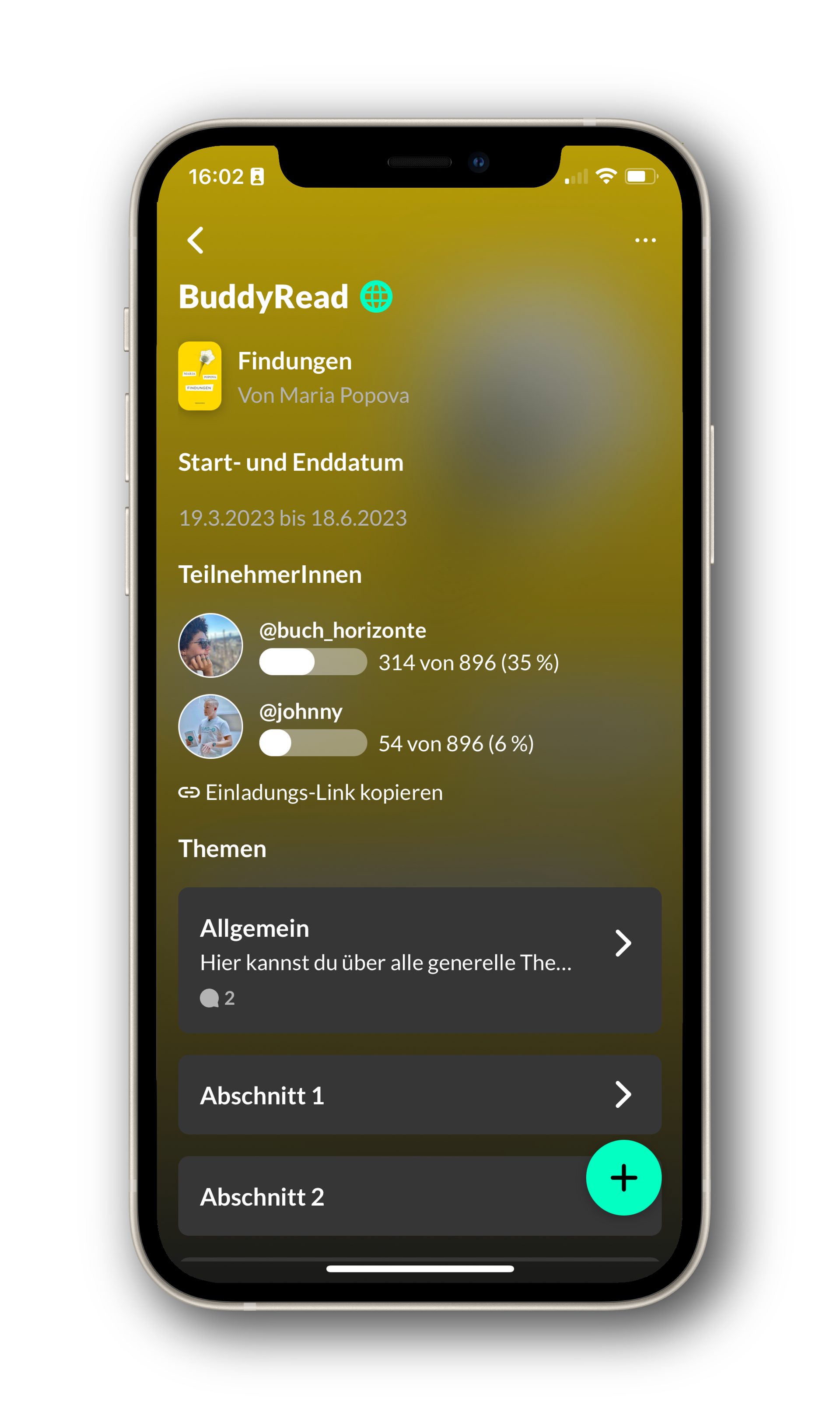 Abbildungen der Reado App