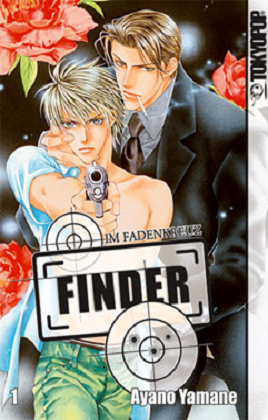 Ein Mann im Anzug und ein Mann mit einer Pistole in der Hand auf einem Buch Cover.