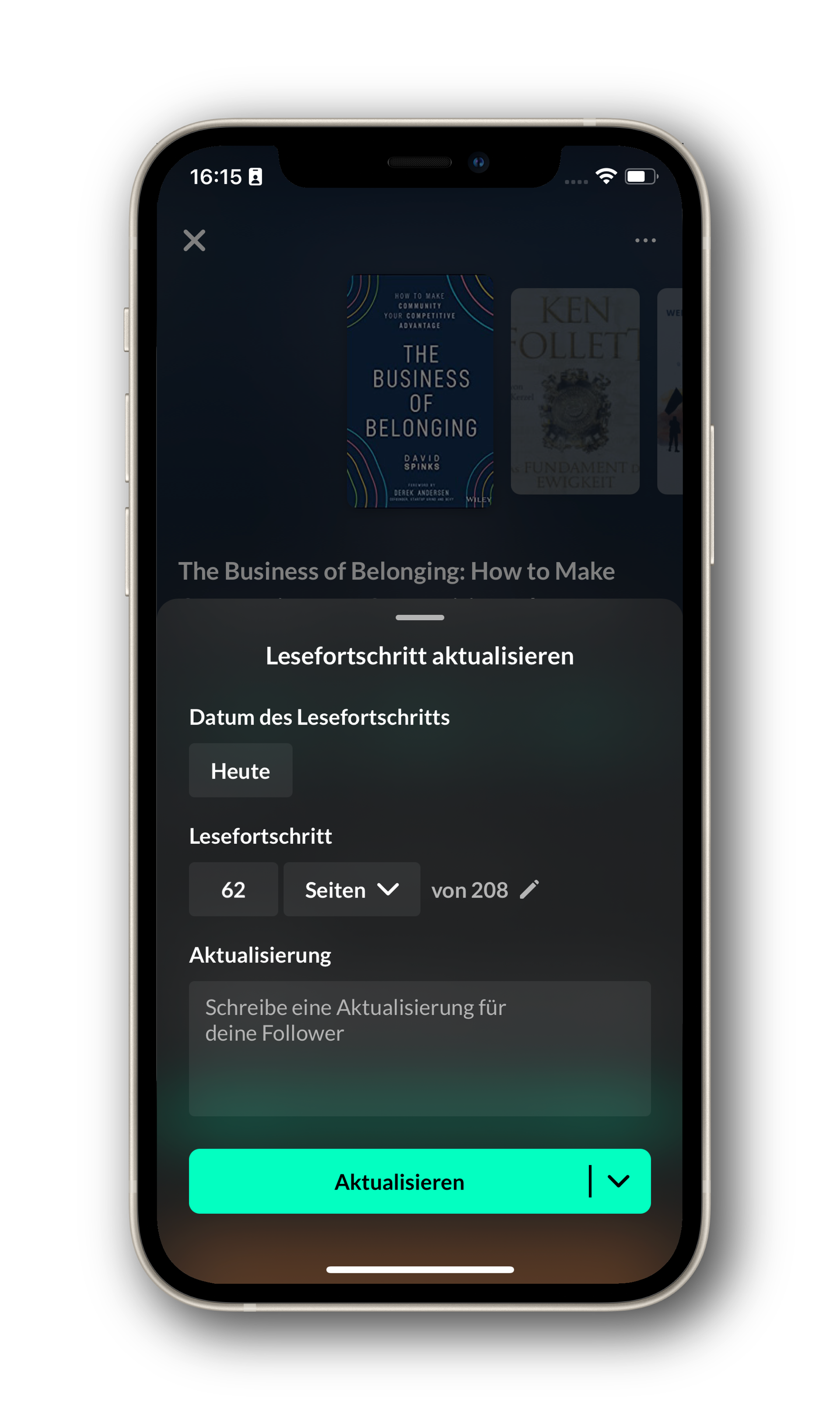 Abbildungen der Reado App