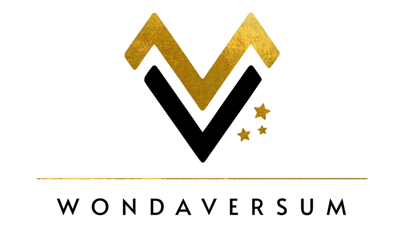 Logo: Goldene und schwarze „V“-Formen, Sterne und der Text „WONDAVERSUM“.