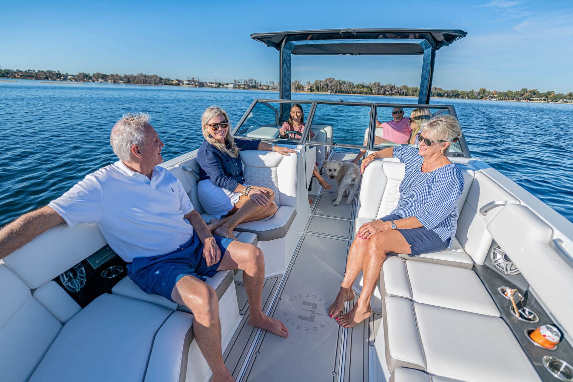 Ingenity; boat with riders in the bow