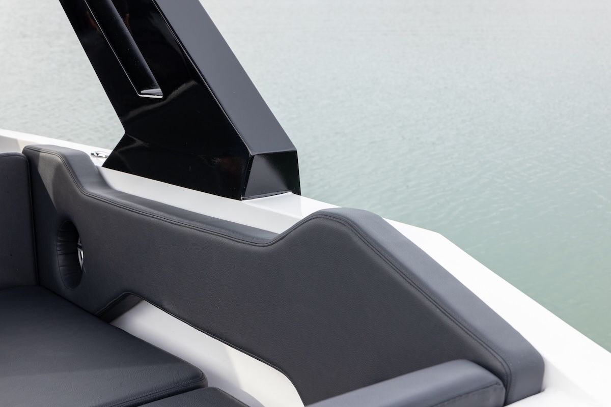 Voltaic Marine AEW Upholstery close up grey upholstery