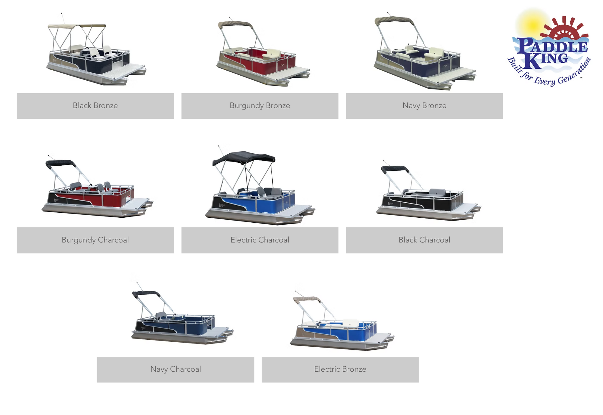 Screenshot of Paddle King color options including black, and electric blue