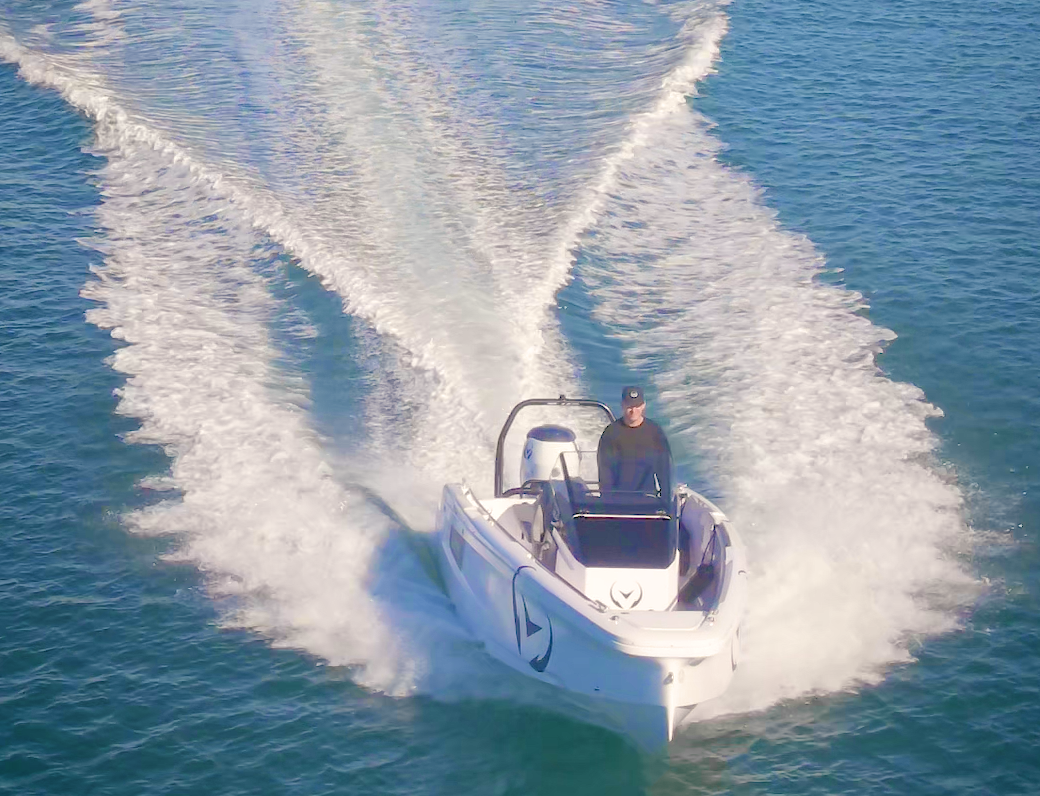 Axopar from Vison Marine flying through water