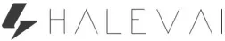 A black and white logo for halevai with a lightning bolt.