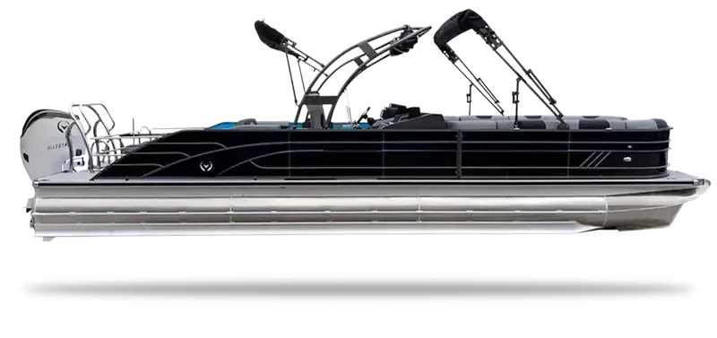 Render of V30 electric pontoon from vision marine