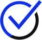 A red and black check mark in a circle on a white background.