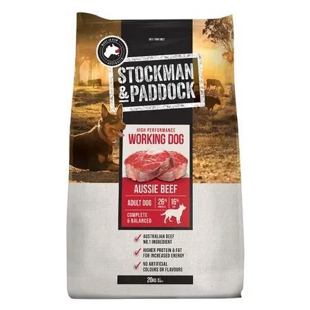 Dog food bag with the brand
