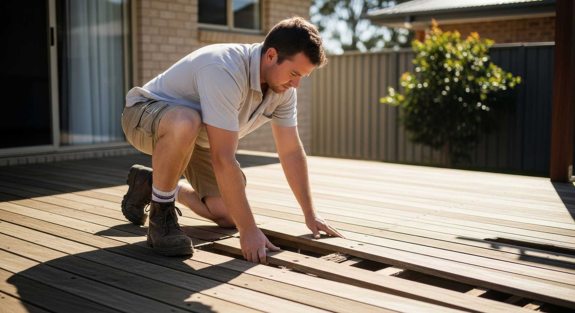 Replacing Damaged Wooden Steps On Outdoor Deck Ipswich