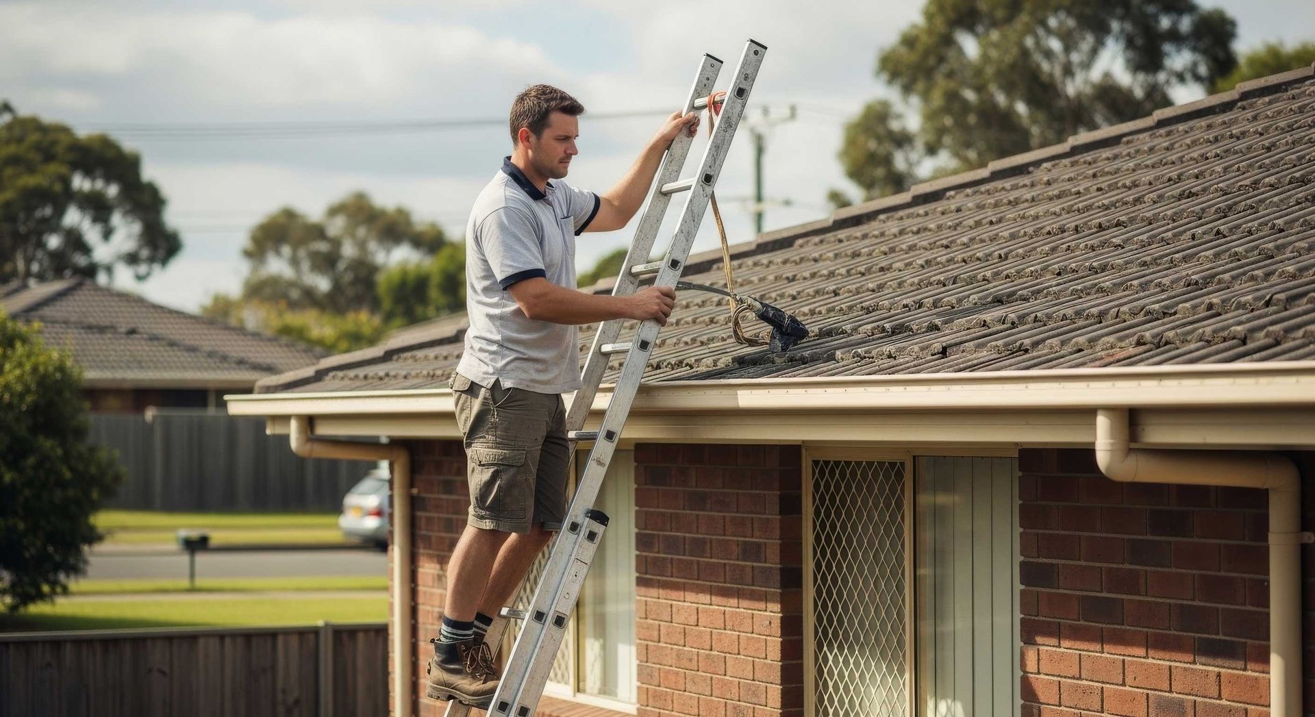 Safe Gutter Cleaning On A Single Storey Home, Springfield Lakes