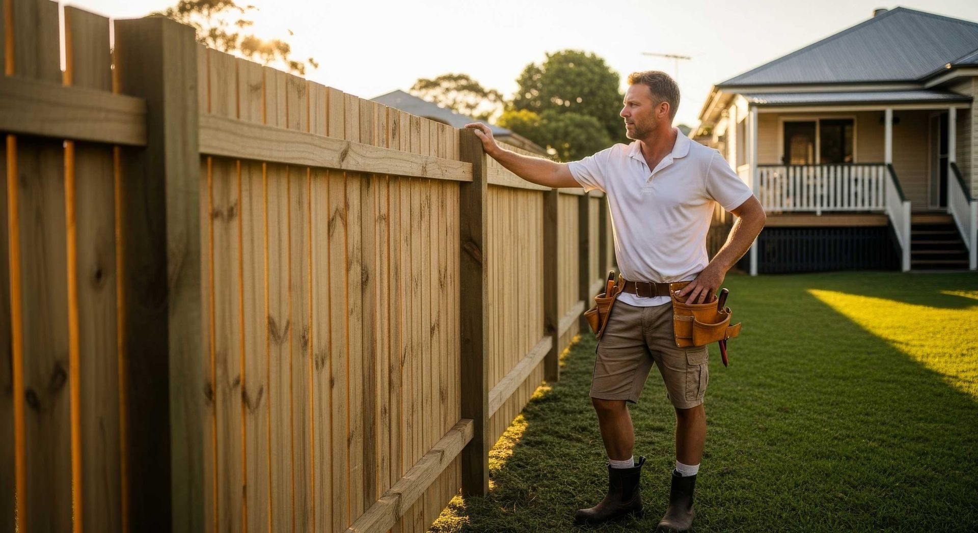 Handyman Repairing Fence in Ipswich