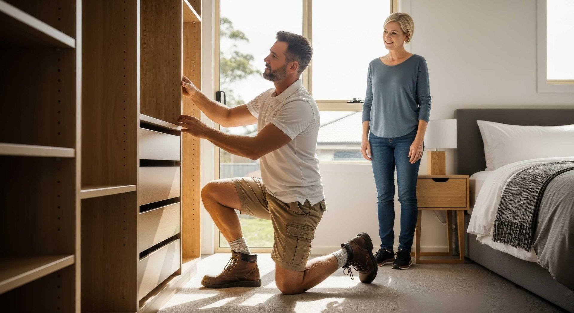 Dedicated Handyman Working on Home Improvements in North Booval