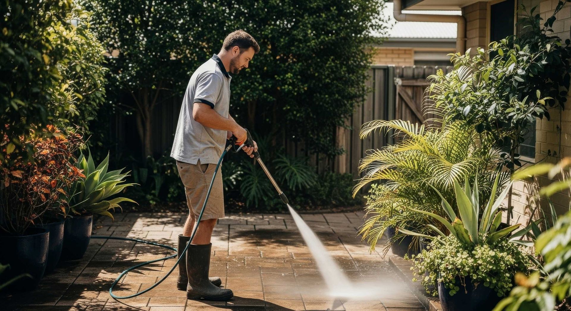 Pathway And Steps Cleaned With Targeted Pressure Washing For Access Ipswich