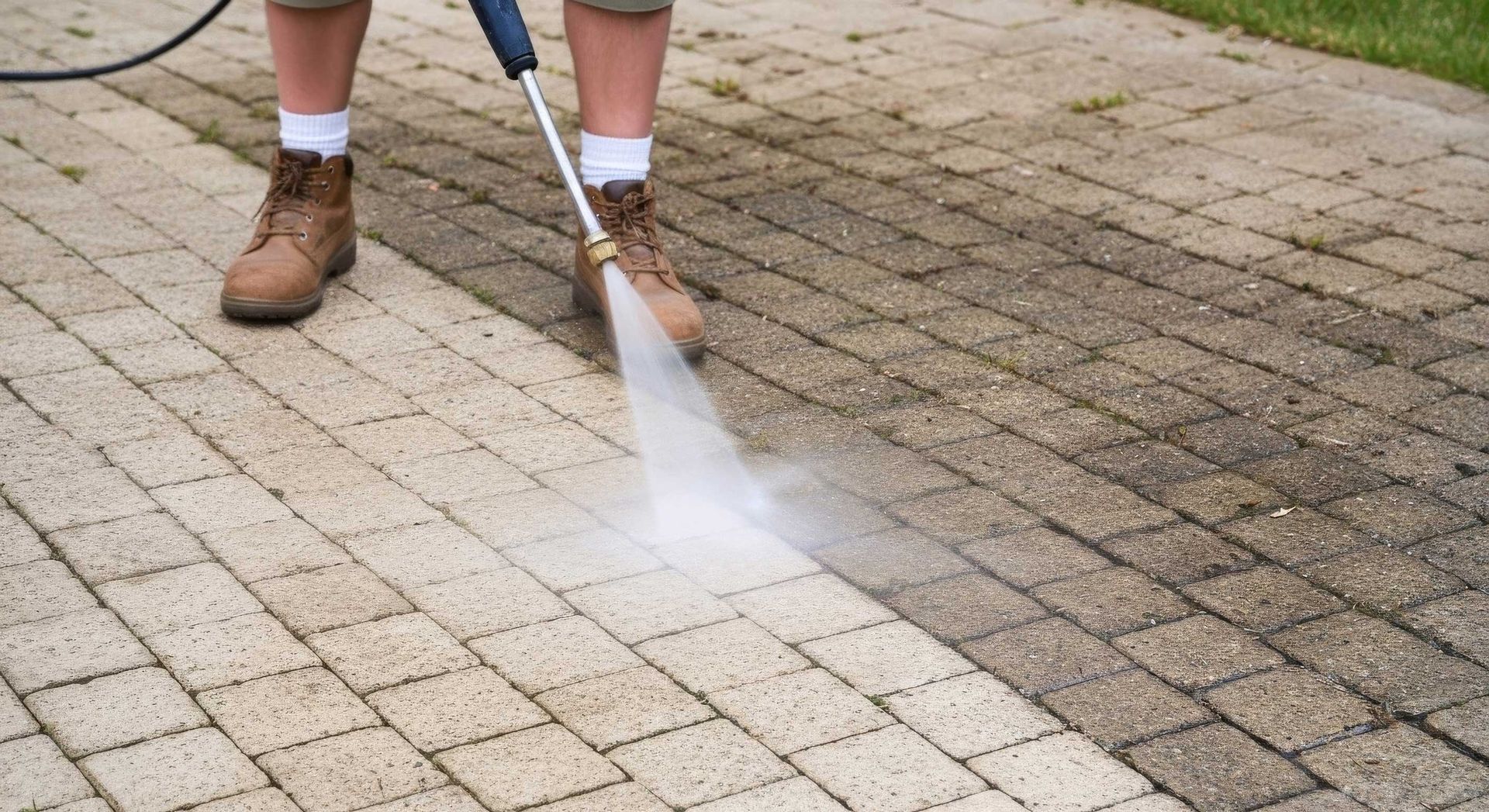  Pressure Cleaning a Driveway for a Home in Churchill