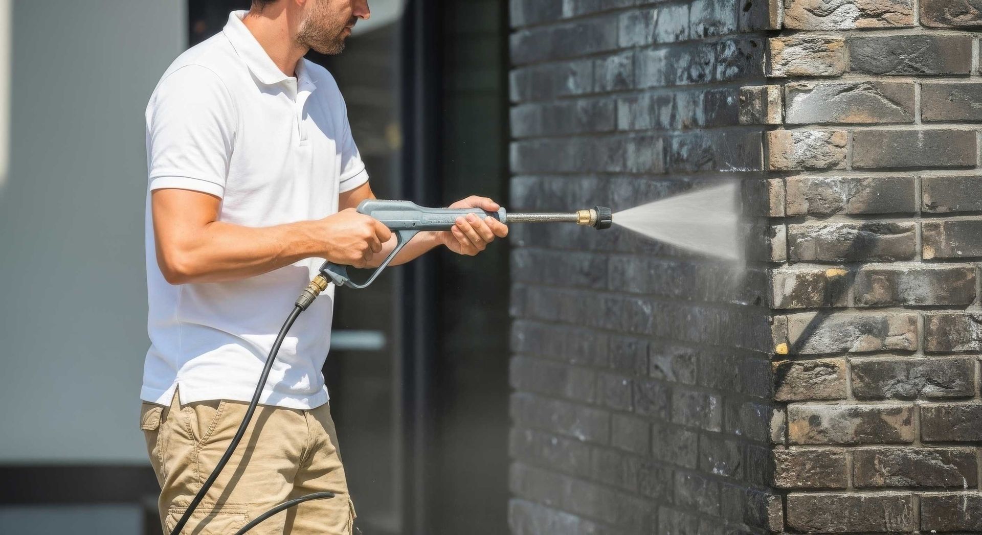 Pressure Cleaning a Driveway with Professional Equipment in Eastern Heights