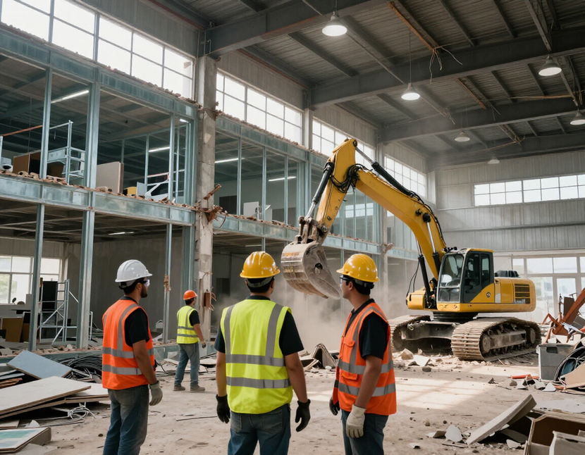 Commercial demolition site