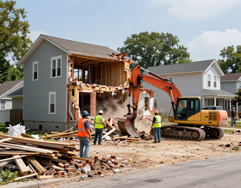 Residential demolition site