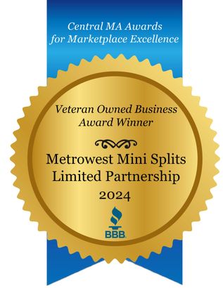 A medal that says veteran owned business award winner metrowest mini splits limited partnership 2024