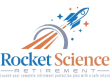 Rocket Science Retirement logo with blue and orange rocket and text on white background