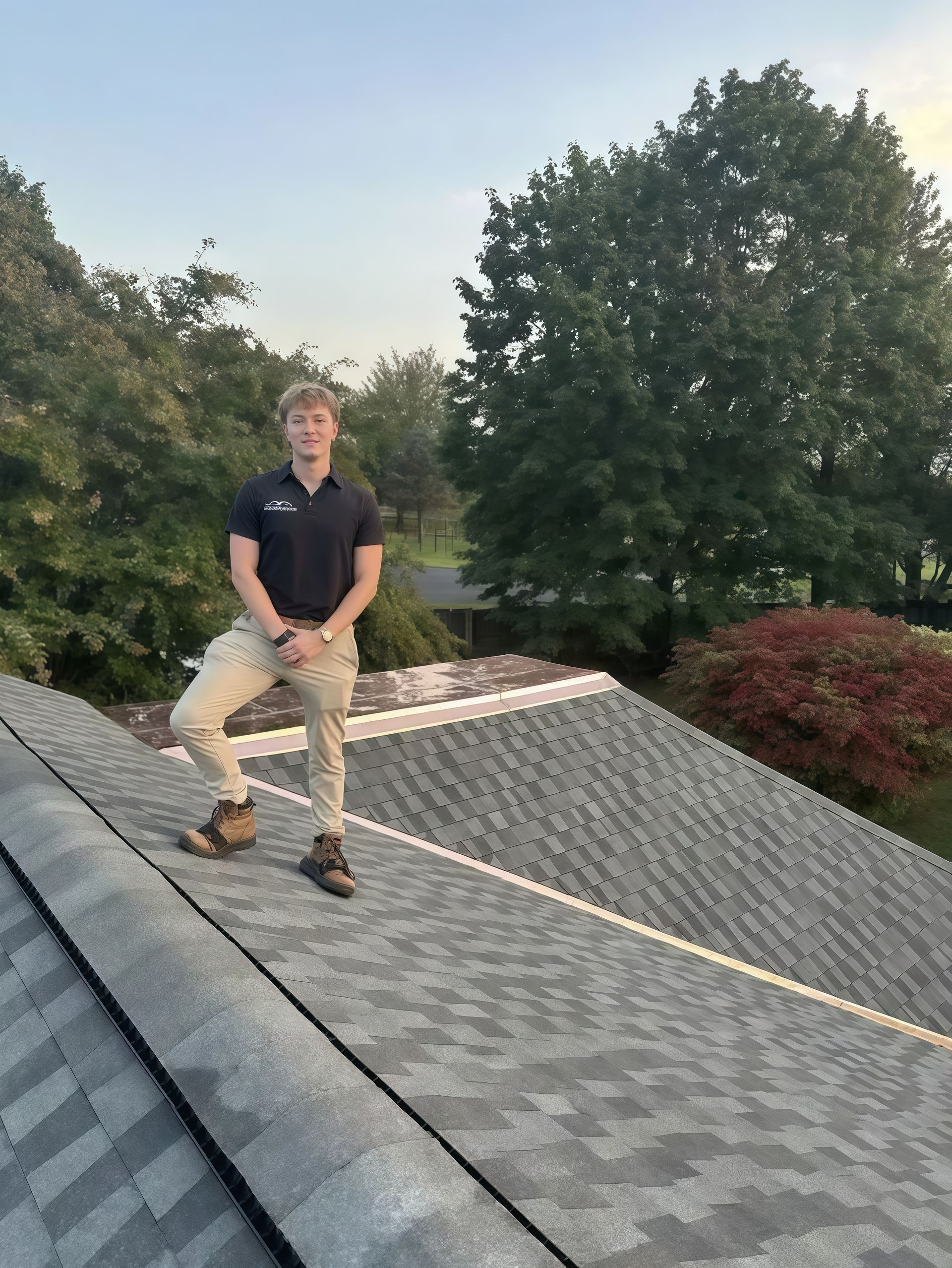 Vanguard General Contracting team performing a physical roof inspection in Maryland
