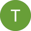 White letter "T" on a green circle background.