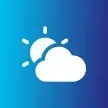 Weather icon showing cloud and sun on blue