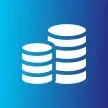 Finance symbol with two stacks of coins