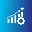 Performance improvement symbol with gear and star