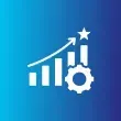 Rising graph with gear and star