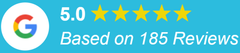 Google logo with 5 stars and 