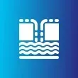 Water flowing from reservoirs icon