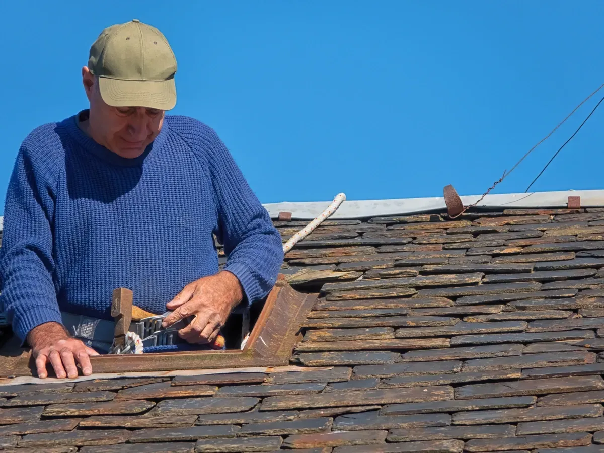 Residential roof replacement on a slate roof in Potomac, MD