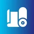 White rolled paper and spool icon