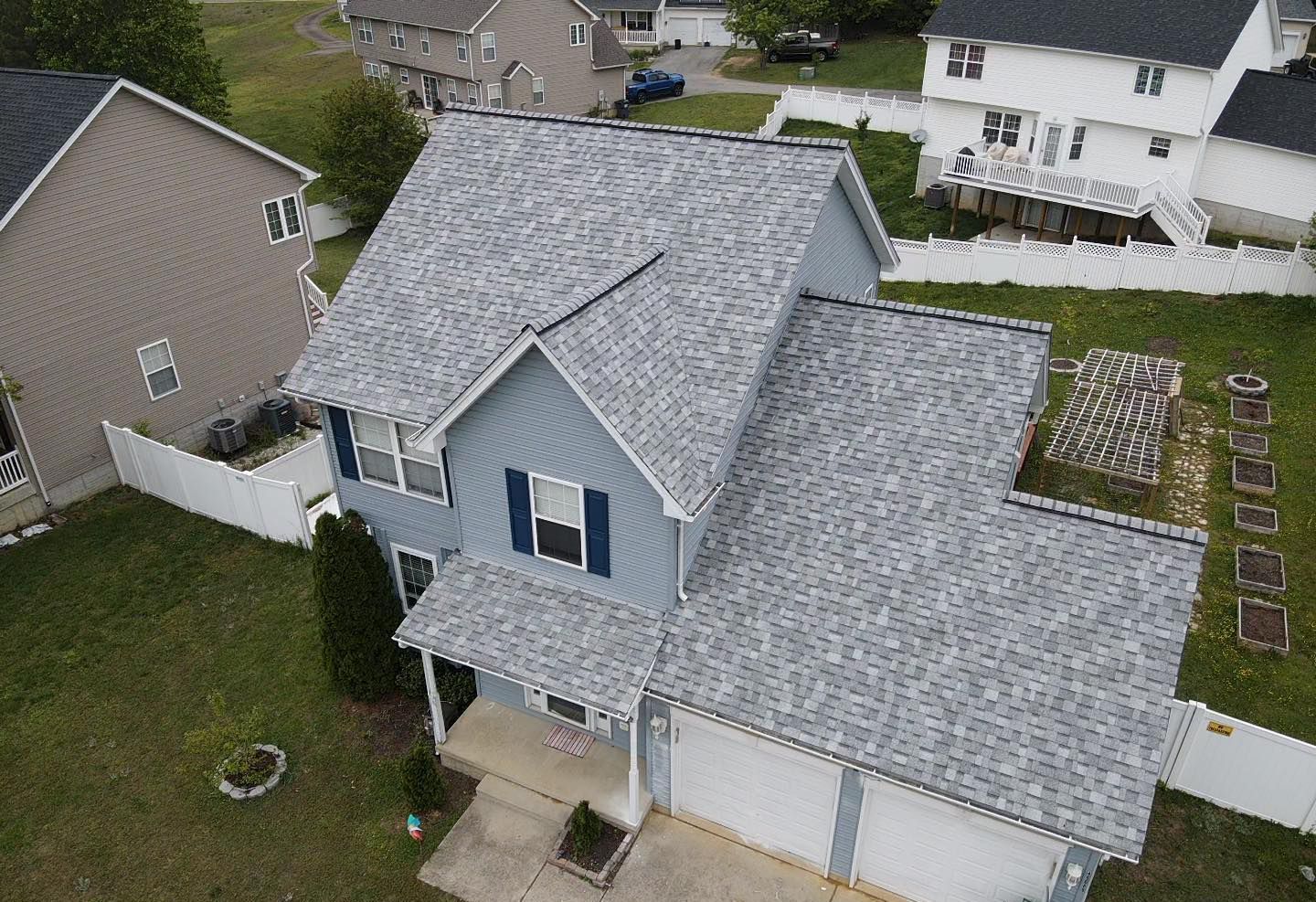 Grey asphalt shingle roof installation in Edgewater, MD