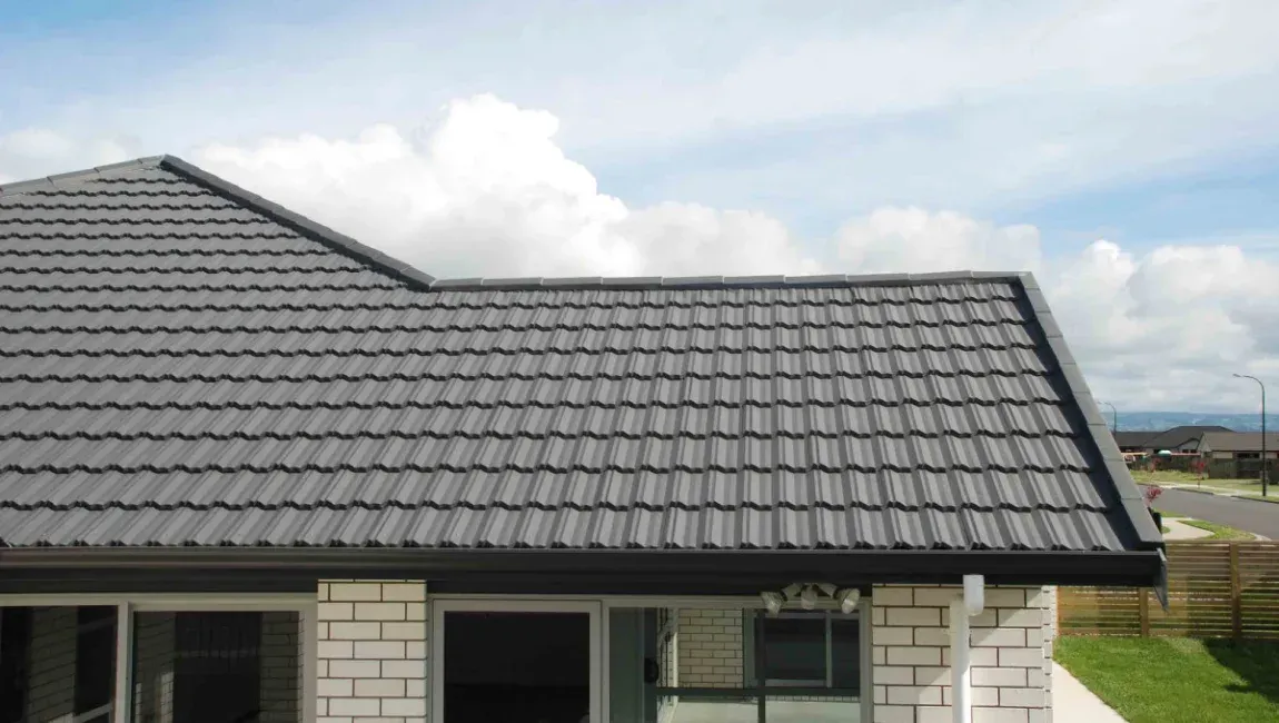 Tile roof installation on a residential home in Maryland.