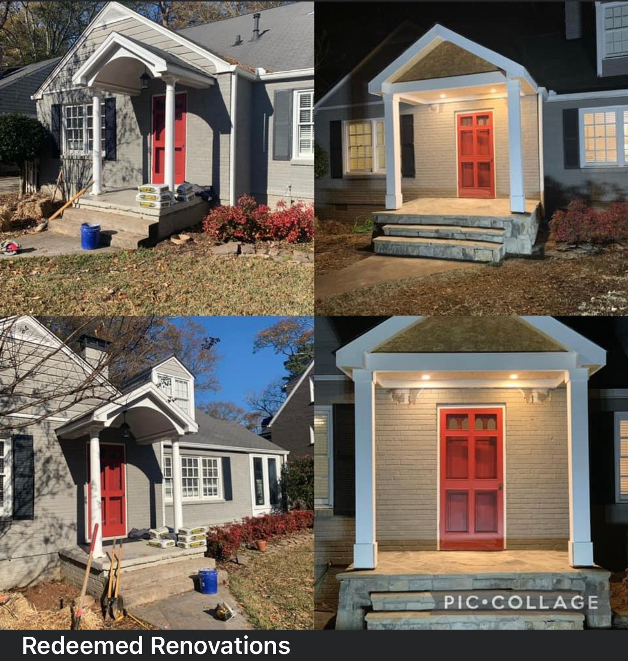 A picture of a house before and after renovations